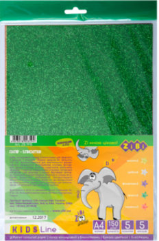 Набор цветной бумаги ZiBi Glitter, 5 листов, 5 цветов (ZB.1915) - Pampik