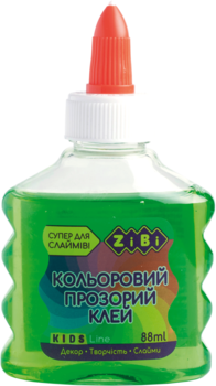 Клей ZiBi, для слаймів, прозорий, зелений, 88 мл (ZB.6111-04) - Pampik