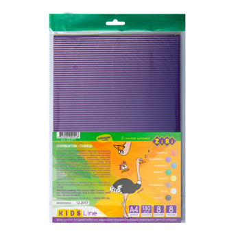 Набір кольорового гофрокартону ZiBi, А4, 8 листів, 8 кольорів (ZB.1971) - Pampik