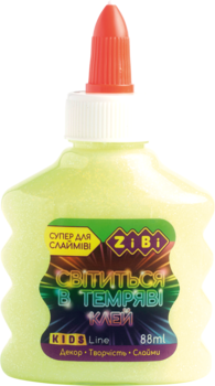 Клей ZiBi Светлячок, для слаймов, люминесцентный, желтый, 88 мл (ZB.6115-08) - Pampik