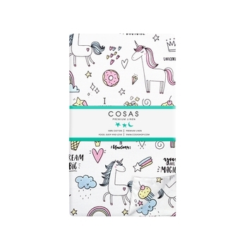 Підковдра Cosas Єдиноріг, бязь, 140х110 см, білий - Pampik