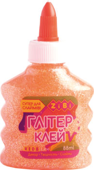 Клей ZiBi Неон Глиттер, для слаймов, прозрачный, оранжевый, 88 мл (ZB.6114-11) - Pampik