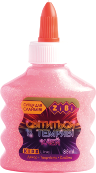 Клей ZiBi Светлячок, для слаймов, люминесцентный, розовый, 88 мл (ZB.6115-10) - Pampik