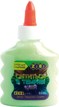 Клей ZiBi Світлячок, для слаймів, люмінесцентний, салатовий, 88 мл (ZB.6115-15) - Pampik