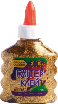 Клей ZiBi Глітер, для слаймів, прозорий, золотий, 88 мл (ZB.6116-23) - Pampik