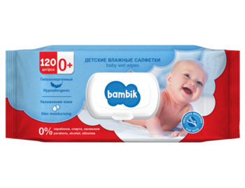 Дитячі вологі серветки Bambik із вівсяним молочком, 120 шт. - Pampik