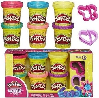 Набір пластиліну Hasbro Play-Doh Блискуча колекція, 6 баночок (A5417) - Pampik