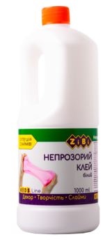 Клей ZiBi, для слаймов, белый, 1000 мл (ZB.6132-12) - Pampik