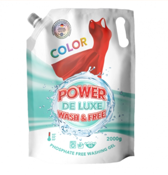 Гель для стирки Power De Luxe, для цветных тканей, 2 л - Pampik