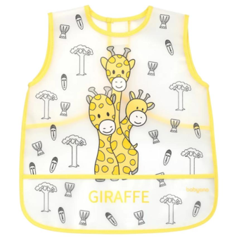 Нагрудник BabyOno Жираф, желтый (838) - Pampik