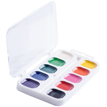 Акварельні фарби ZiBi Kids Line, біла упаковка, 10 кольорів (ZB.6543-10) - Pampik - 2