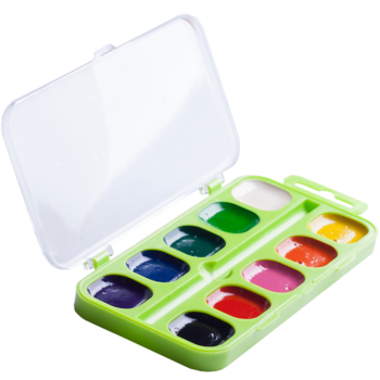 Акварельні фарби ZiBi Kids Line, салатова упаковка, 10 кольорів (ZB.6543-15) - Pampik - 2