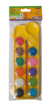 Акварельні фарби ZiBi, жовта упаковка, 12 кольорів (ZB.6559-08) - Pampik