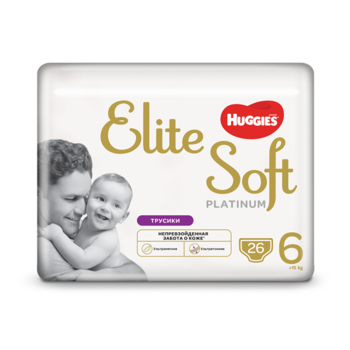 Підгузки-трусики Huggies Elite Soft Platinum Mega 6 (від 15 кг), 26 шт. - Pampik - 2