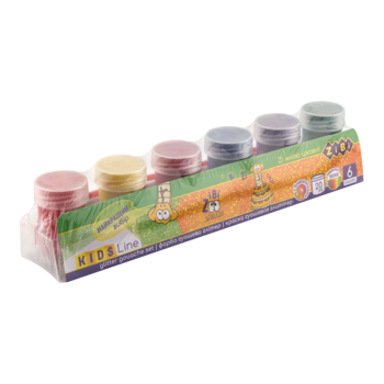 Гуаш ZiBi Kids Line Glitter, 6 кольорів (ZB.6691) - Pampik