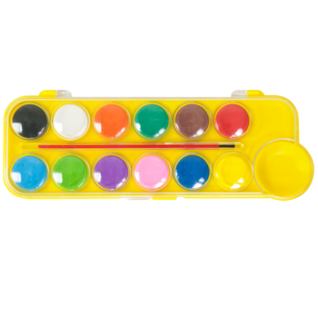 Акварельні фарби ZiBi, жовта упаковка, 12 кольорів (ZB.6559-08) - Pampik - 2