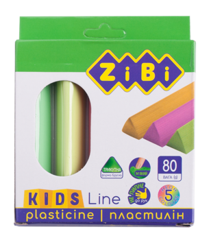 Пластилін ZiBi Kids Line, неон, 5 кольорів (ZB.6229) - Pampik