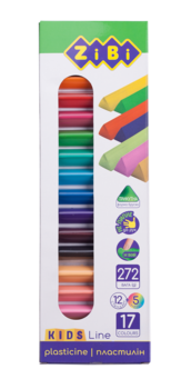 Пластилін ZiBi Kids Line, 17 кольорів (ZB.6228) - Pampik