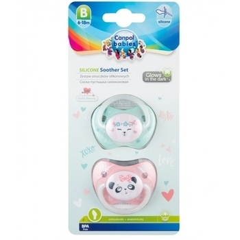 Силиконовая анатомическая пустышка Canpol Babies Exotic Animals, розовый, 6-18 мес., 2 шт. (23/921_pin) - Pampik