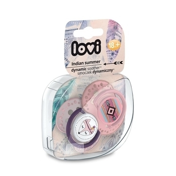 Пустушка силіконова симетрична Lovi Indian summer Girl, 18+ міс., 2 шт., рожевий (22/876girl) - Pampik