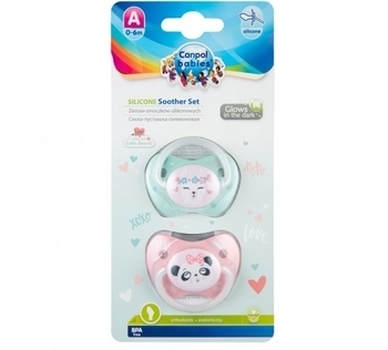 Силиконовая анатомическая пустышка Canpol Babies Exotic Animals, розовый, 0-6 мес., 2 шт. (23/920_pin) - Pampik