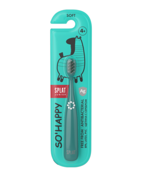 Інноваційна антибактеріальна зубна щітка Splat Junior для дітей від 4 років, м'яка, бірюзовий - Pampik - 2