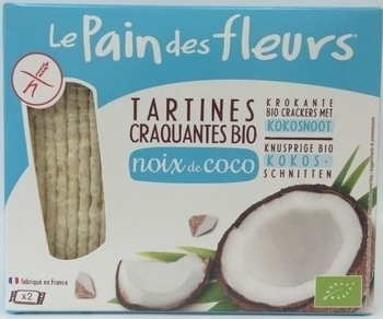Подарок. Органические хрустящие хлебцы Le Pain des fleurs с кокосом, без глютена, 150 г - Pampik