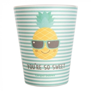Стакан бамбуковий Canpol Babies So cool Watermelon Ананас, 250 мл, бірюзовий (9/212_tur) - Pampik