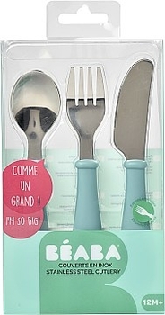 Набір столових приборів Beaba Babycook, 3 предмета, блакитний (913461) - Pampik - 4