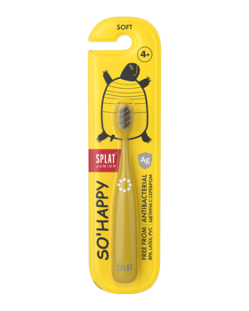 Інноваційна антибактеріальна зубна щітка Splat Junior для дітей від 4 років, м'яка, жовтий - Pampik - 2