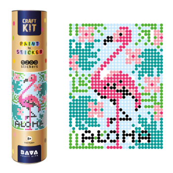 Картина за номерами стікерами в тубусі Умняшка Фламінго (1 777) - Pampik