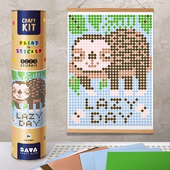 Картина за номерами стікерами в тубусі Умняшка Лінивий (1821) - Pampik - 4