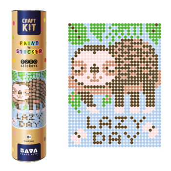 Картина за номерами стікерами в тубусі Умняшка Лінивий (1821) - Pampik