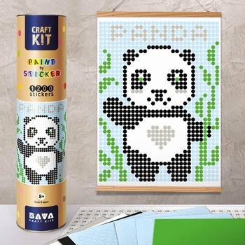 Картина за номерами стікерами в тубусі Умняшка Панда (1852) - Pampik - 4