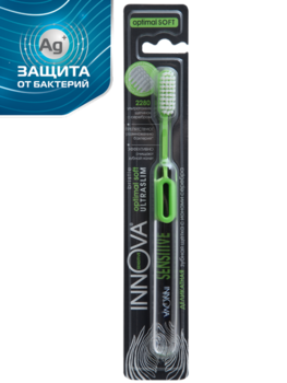 Антибактеріальна зубна щітка для чутливих зубів Splat Innova з іонами срібла, м'яка, салатовий - Pampik