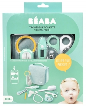 Косметичка и принадлежности Beaba, 9 предметов, зеленый (920330) - Pampik