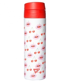 Термоc Yes Fancy, 420 мл, білий з червоним (707289) - Pampik