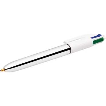 Шариковая ручка BIC 4 Colours Shine Silver автоматическая, 4 в 1, 1 шт. (919380) - Pampik