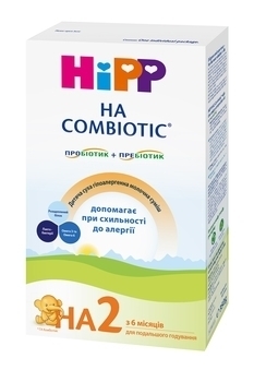 

Уценка. Сухая гипоаллергенная молочная смесь HiPP НА Combiotic 2, 350 г