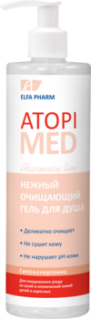 Що очищає гель для душу Elfa Pharm Atopi Med Ніжний, 400мл - Pampik