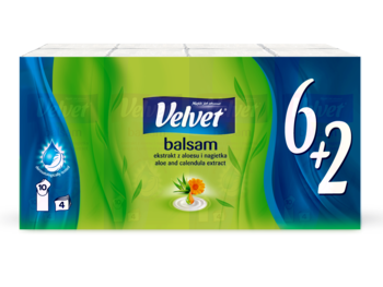Носовые платочки Velvet Бальзам Алое и календула, 8 шт. - Pampik