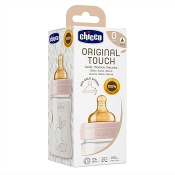 Пляшечка для годування Chicco Original Touch, з латексною соскою, 150 мл, рожевий (27610.10) - Pampik - 4