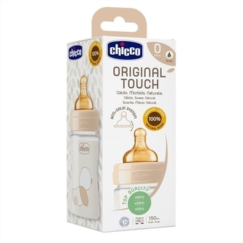 Пляшечка для годування Chicco Original Touch, з латексною соскою, 150 мл, бежевий (27710.30) - Pampik - 5