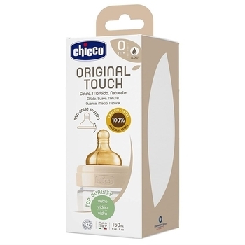 Пляшечка для годування Chicco Original Touch, з латексною соскою, 150 мл, бежевий (27710.30) - Pampik - 3