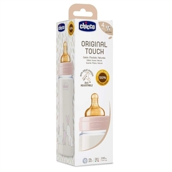 Пляшечка для годування Chicco Original Touch, з латексною соскою, 330 мл, рожевий (27634.10) - Pampik - 5