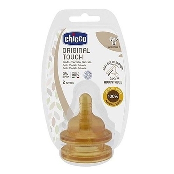 Латексная соска Chicco Original Touch, сменный поток, 2м+, 2 шт. (27832.00) - Pampik