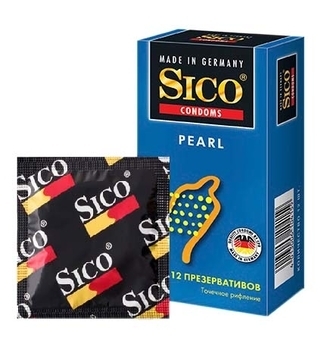 Презервативи латексні Sico Pearl, точкові, 12 шт. - Pampik