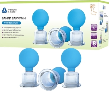 Банки вакуумні Альпіна пласт, універсальні, діаметр 50 мм, 8 шт. - Pampik