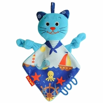 Іграшка-обнімашка Масік Кот-моряк, блакитний (МС 110604-03) - Pampik