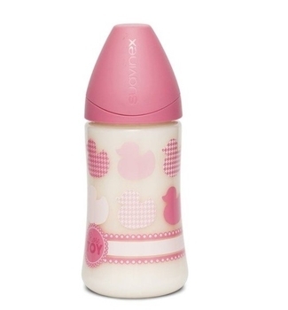 Пляшка для годування Suavinex Історії малюків, 270 мл, рожевий (304381) - Pampik